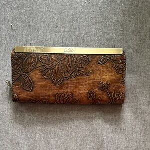 Patricia Nash Brown Floral Wallet